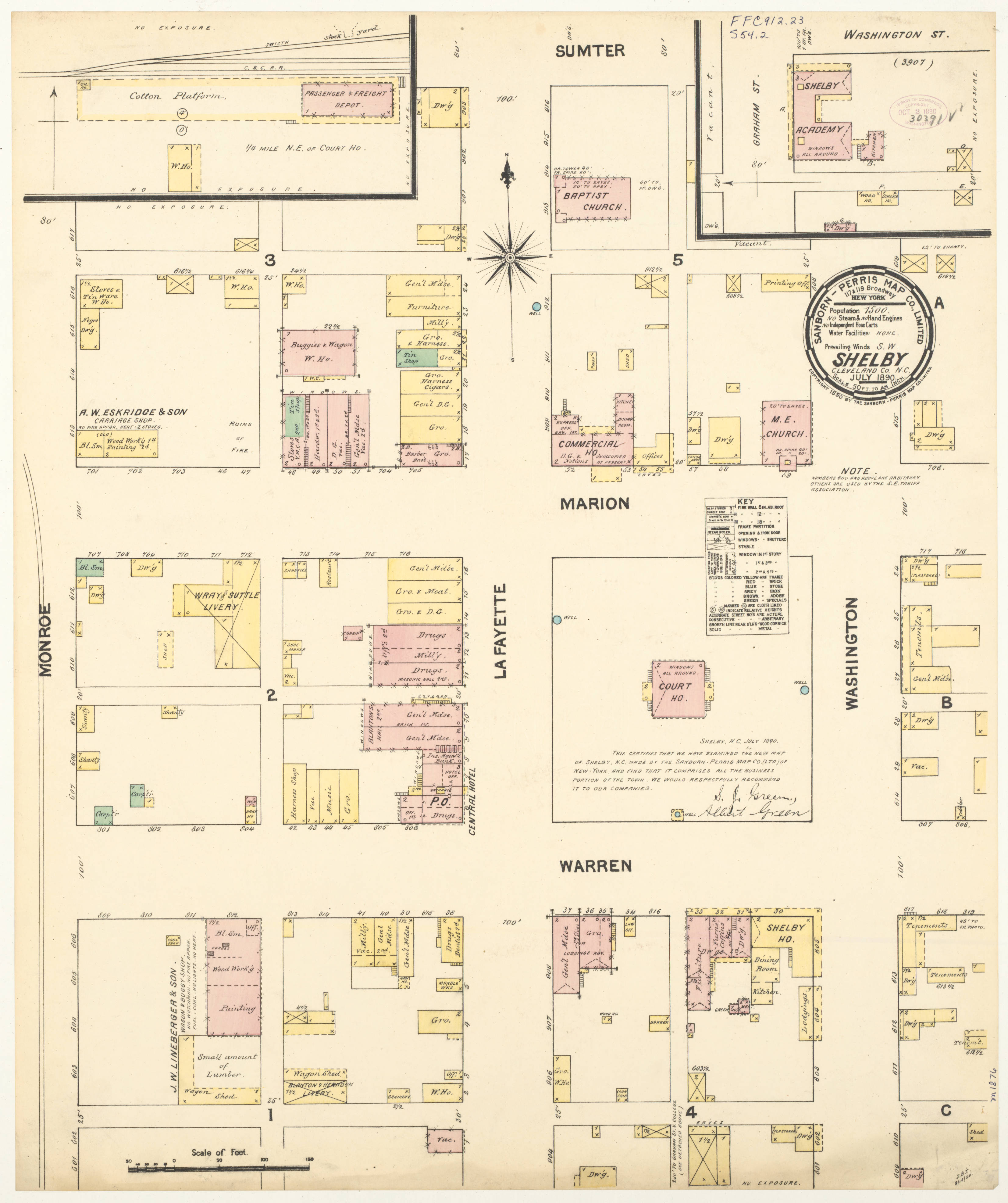 1890 Shelby Map